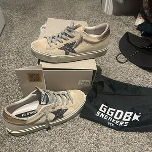 Golden Goose Cream Hi Star Sneakers